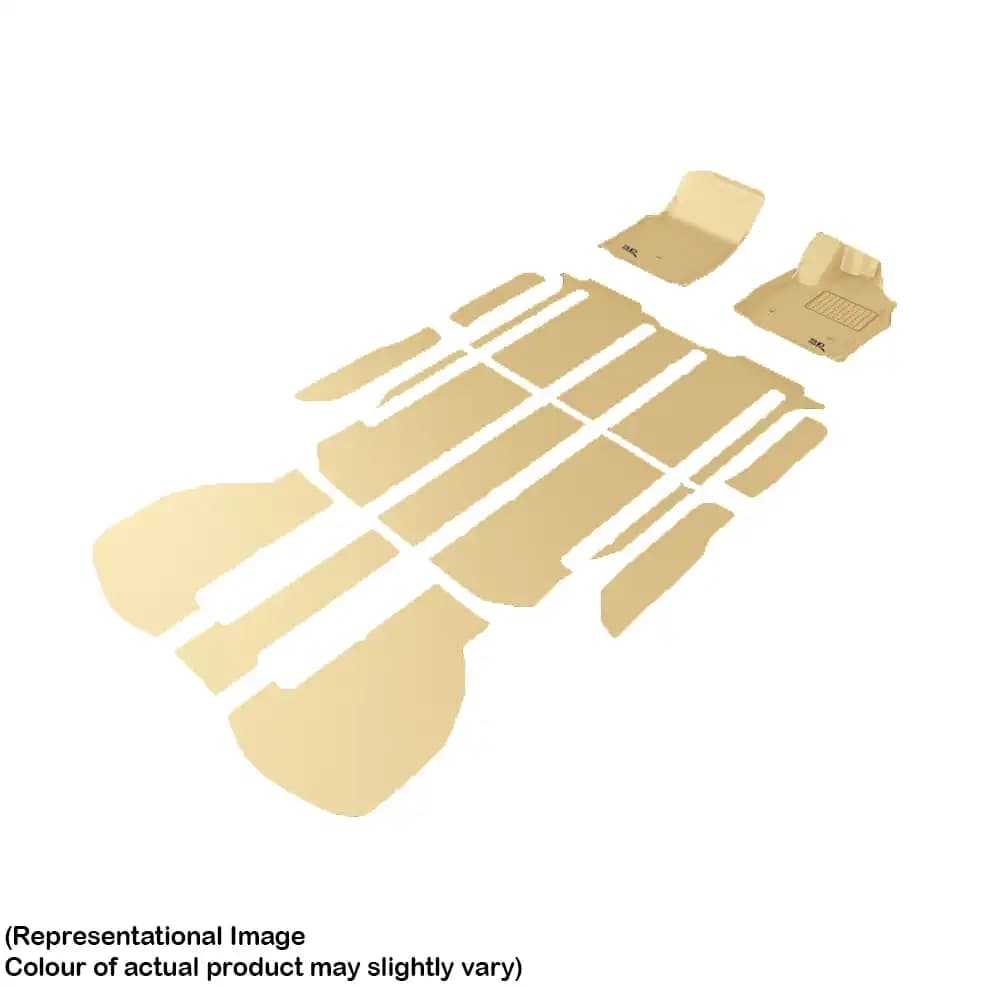 3D MAXpider Kagu Floor Mats for Toyota Vellfire (2015-2022) - Beige / Original 3D Floor Mats / Custom Fit Waterproof All-Weather Car Mats