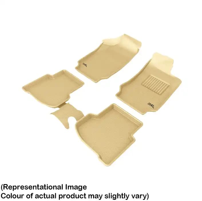 3D MAXpider Kagu Floor Mats for Skoda Rapid (2012-2020) - Beige / Original 3D Floor Mats / Custom Fit Waterproof All-Weather Car Mats