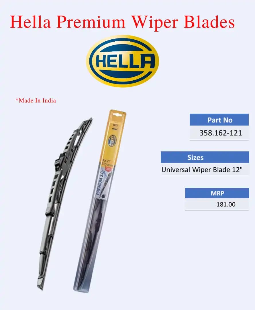 Universal 12" Hella Premium Wiper Blades