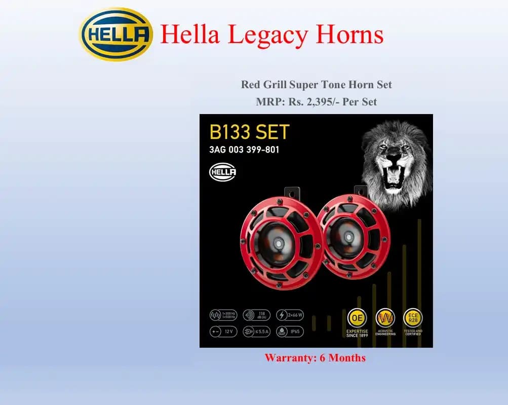 Hella Legacy Red Grill Super Tone Horn Set