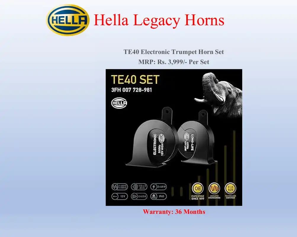 Hella Legacy TE40 Electronic Trumpet Horn Set