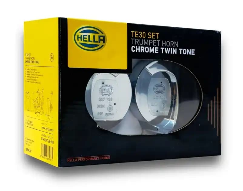 Hella TE30 Set Trumpet Horn Chrome Twin Tone
