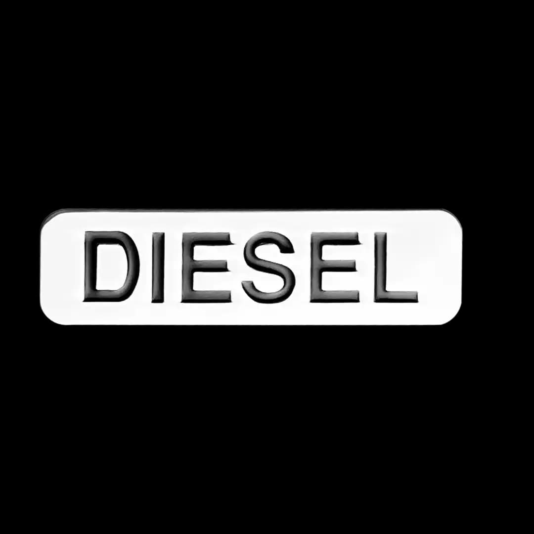 Diesel Metal Sticker- Silver