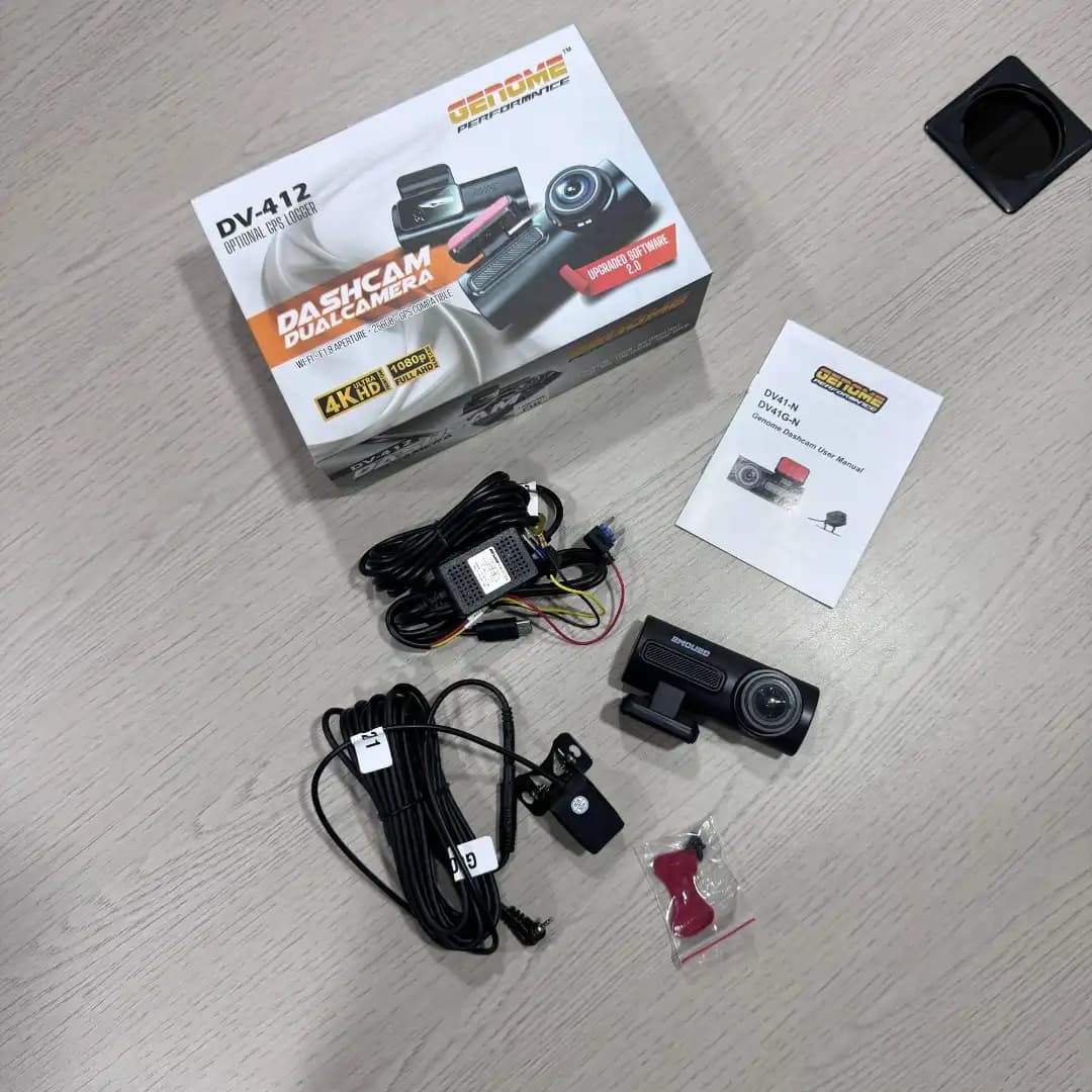 Genome DV412 4K UHD Dashcam (4K + 1K Dual, with GPS)