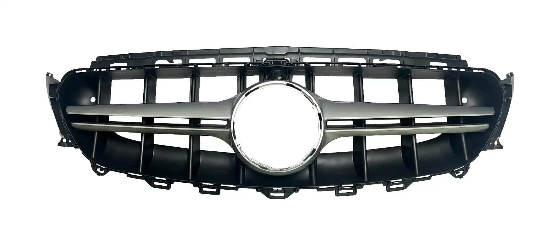 Matte Black and Gloss Silver Front Bumper Grille for Mercedes Benz E Class E-W213 2016-2020/ Front Bumper Grille W213/ AMG Grille