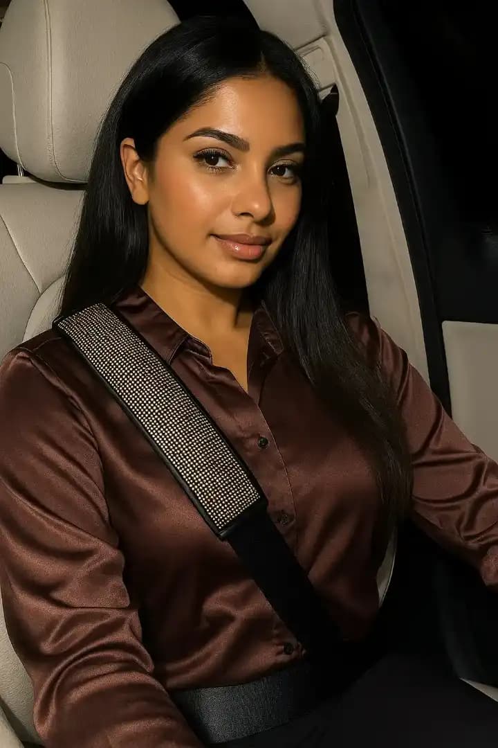 Rhinestone Seat belt pads- Gold