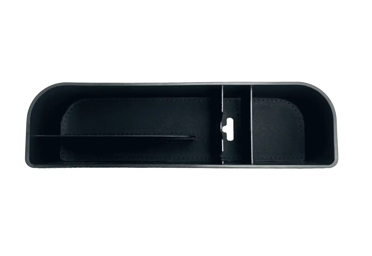Car Storage Boxes/ Car Seat Gap Filler Organizer/ Leather Gap Storage Box For Car With Cup Holder-Black