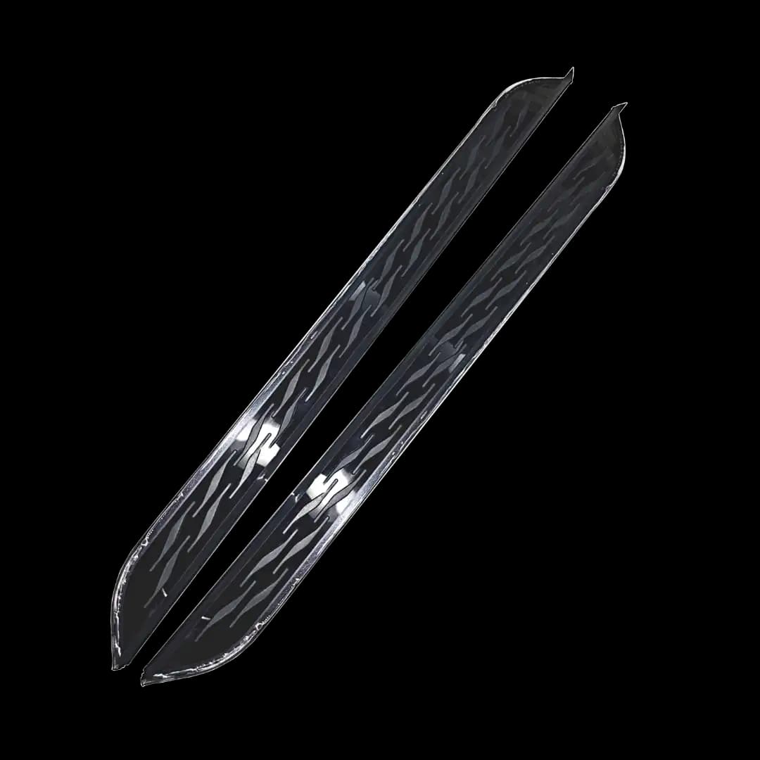 C Track Side Step / Foot Rest RS100 for Mahindra XUV 700 - Gloss Black / Silver with Metallic Bronze