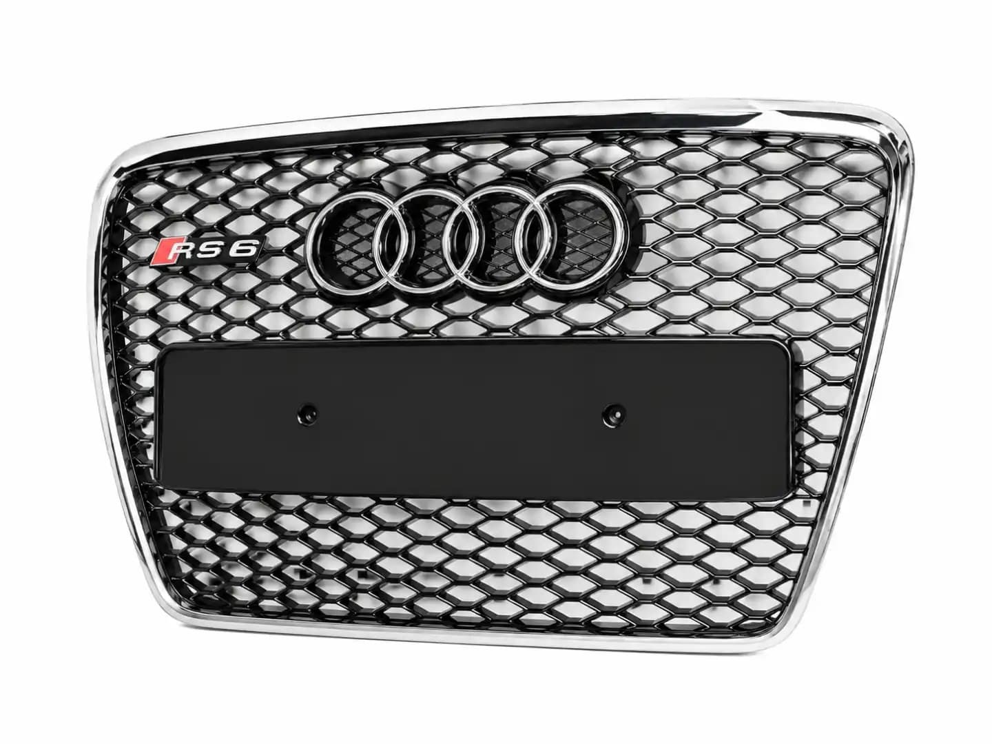 RS6 Style Front Grille for Audi A6 (2005-2011) | Honeycomb Mesh Grille | Piano Black Finish
