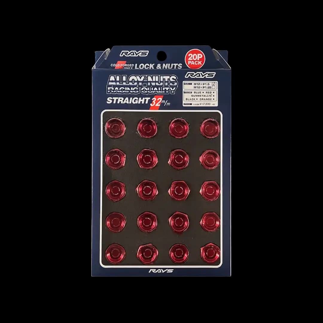 Rays Nuts 12X1.5mm Straight 32mm Red